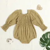 Baby romper, long sleeve, solid color