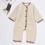 Cute Wool Baby Jumpsuit with Buttons