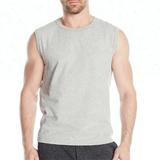 Costom design sleeveless sport t-shirt casual 100% cotton plus size men's t-shirts