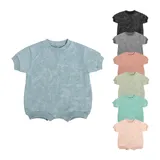 Adorable Infant Rompers 93%Cotton Short Sleeve