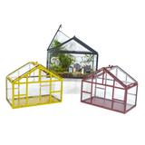 small villa hotel window display box decoration Glass Terrarium Handmade House Shape Geometric Glass Container with Swing Lid