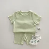 Pastel Cotton Ribbed Kids Outfit