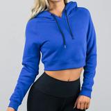 New Wholesale Fitness Womens  Gym Hoodies Custom High Quality  Women  Sports Crop Top Athletic Hoodie