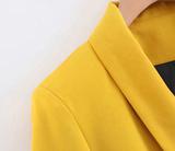 Europe new wind of spring double-breasted long-sleeved high quality suit leisure yellow jacket blazer  womens fall fashion 2020