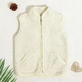 100% Polyester Sleeveless Baby Jacket with Pockets