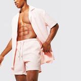 New arrival 2023 custom crinkle men summer set oversized mens shirt and shorts set