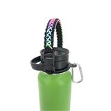 Mesh weaving custom color survival  wide mouth flask 550 paracord bottle handle