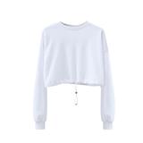 High Quality Long Sleeve Sweat Shirt 100% Cotton Plain Sweatshirt Oversize Crew Neck Crop Tops Sweetshirt For Women