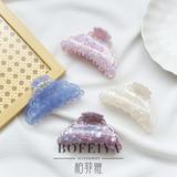 Triangle lace Fashion Girl Grasping Hair Clip Back Head Ponytail Holder Acetate Large Hair Claw Clips for Women