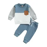 Block Color Toddler Outfit Pullover Pants