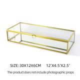 large gold rectangle glass metal wedding favors gifts guest wholesale jewelry trinket box