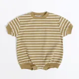 Striped Short Sleeve Baby Romper