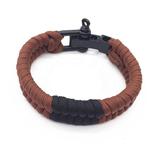 Multi color brazilian jiu-jitsu belt paracord bracelet with black alloy adjustable shackle