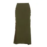 Kliou K22J22742 stretchy bodycon maxi skirt  long pencil cargo skirt solid high waist tight maxi skirt woman fashion