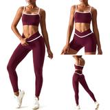Hot Sexy 2/3 Summer Activewear Sets for Women Premium Soft Patchwork Gym Bra + Butt Lift Shorts + Fitness Leggings Yoga Clothes