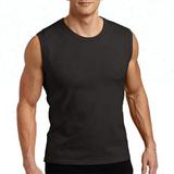 Costom design sleeveless sport t-shirt casual 100% cotton plus size men's t-shirts