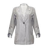 new fashion striped long-sleeved single-breasted casual shirt summer officel long plus size women's tops and blouses