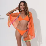 2023 Hot Selling Beach Cover Up  Kimono Scarf Colorful Tassel Kimono  Breathable swim dress Plus Size Women kimono