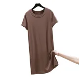 Ribbed Cotton T-Shirt Dress for Women