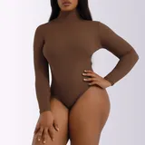 2023 New Style High Collar    Lingerie Body Suits Breathable  Swimsuit Solid Long Sleeves  Chaqurtas para mujer 2022