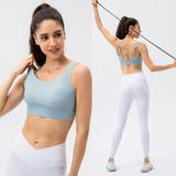 Newest Sexy Criss-Cross Back High Impact Sports Bra with Molded Chest Pads Plus Size Adjustable Athletic Lingerie Top Gym Clothe