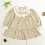 Ruffle sleeve cotton baby girl dress