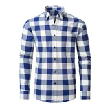 Cotton Flannel Men's Checked Long Sleeve