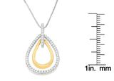 14K Two-Tone Gold Round Cut Diamond Double Burst Pendant Necklace (1/4 cttw, H-I Color, SI2-I1 Clarity)
