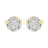 14K Yellow Gold 1/2 cttw Round Cut Diamond Earrings (H-I, SI2-I1)
