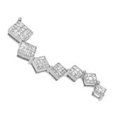 10K White Gold 1 cttw Diamond Snake Curved Pendant Necklace (H-I, I1-I2)
