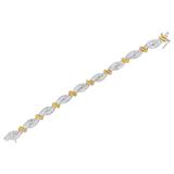 14K Two-Toned Princess-cut Diamond Bracelet (4 cttw, H-I Color, SI2-I1 Clarity)
