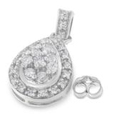 10k White Gold Round Cut Diamond Earrings (0.75 cttw, H-I Color, I1-I2 Clarity)