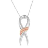 Two-Toned Silver Bow Pendant Necklace
