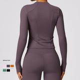 Zipper Tight Long Sleeve Yoga Wear Outdoor Running Sports Jacket High Intensity Quick Dry Fitness Top