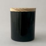 Private Label Candles Black Glass Wood Lid