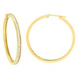 10K Yellow Gold 1 cttw Channel Set Diamond Hoop Earrings (I-J Clarity, I1-I2 Color)