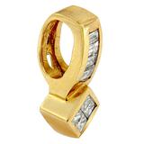 14K Yellow Gold 3/4 cttw Princess and Baguette Cut Diamond Simple Geo Pendant Necklace (G-H, VS1-VS2)