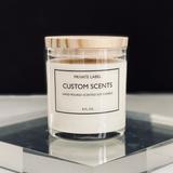 Private Label Custom Scented Candles Clear Glass Wood Lid