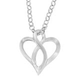 .925 Sterling Silver Heart Shaped Pendant Necklace