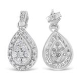 10k White Gold Round Cut Diamond Earrings (0.75 cttw, H-I Color, I1-I2 Clarity)