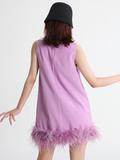 Feather Bottom Sleeveless Party Dress