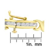 14K Yellow Gold Round Cut Channel Set Diamond X-Link Bracelet (1.00 cttw, I-J Color, SI2-I1 Clarity)